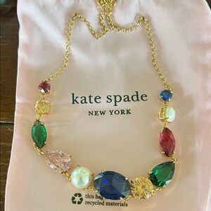 Kate Spade Gold Necklace with Colorful Stones